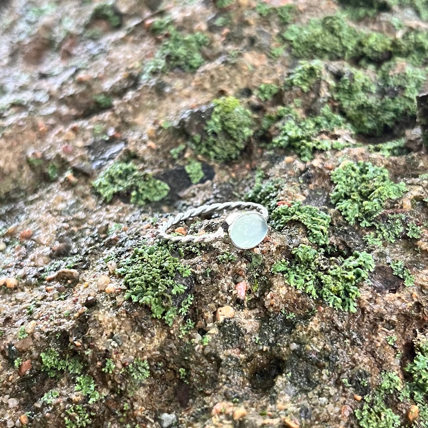 Prehnite Braided Ring