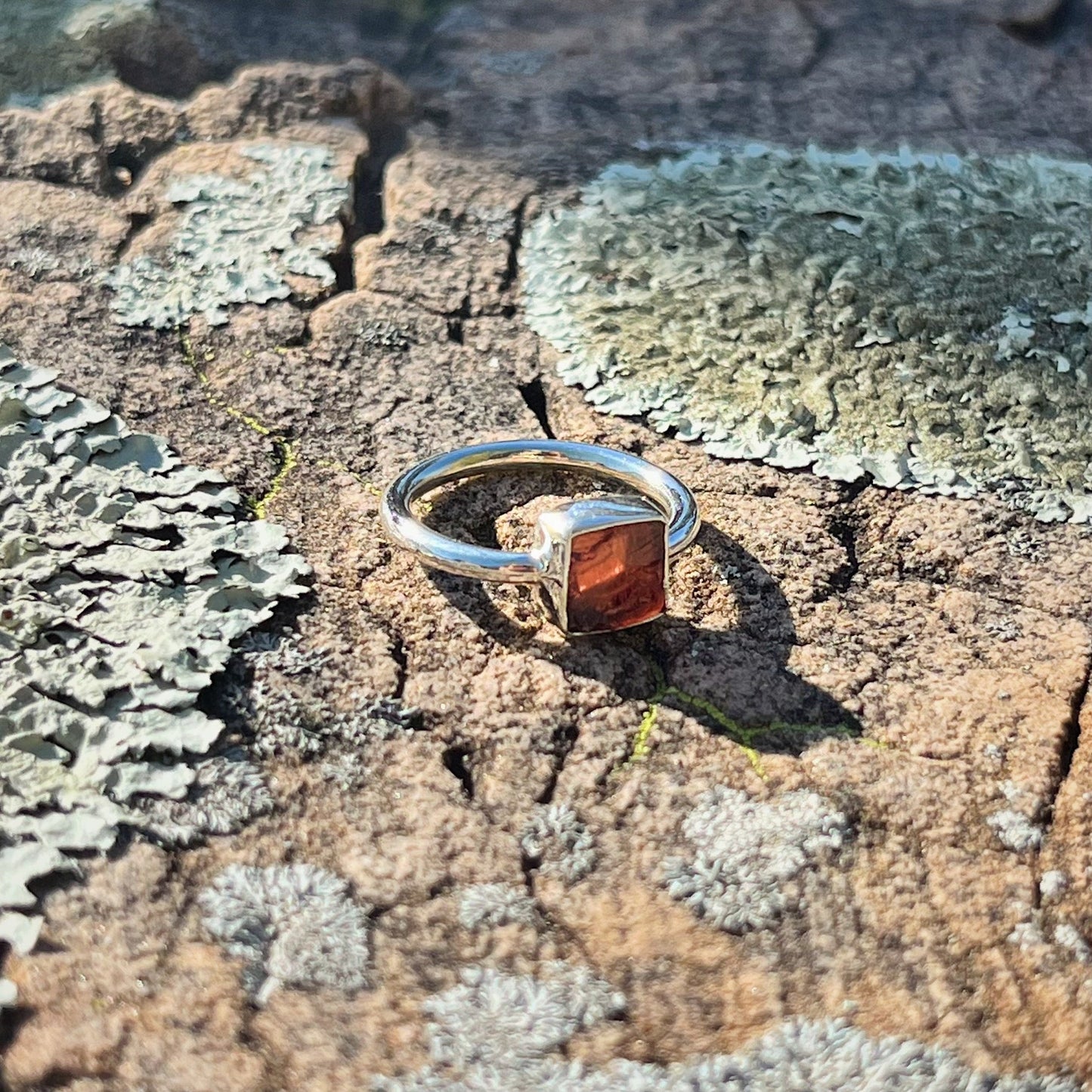 Raw Garnet Ring (Size 7)
