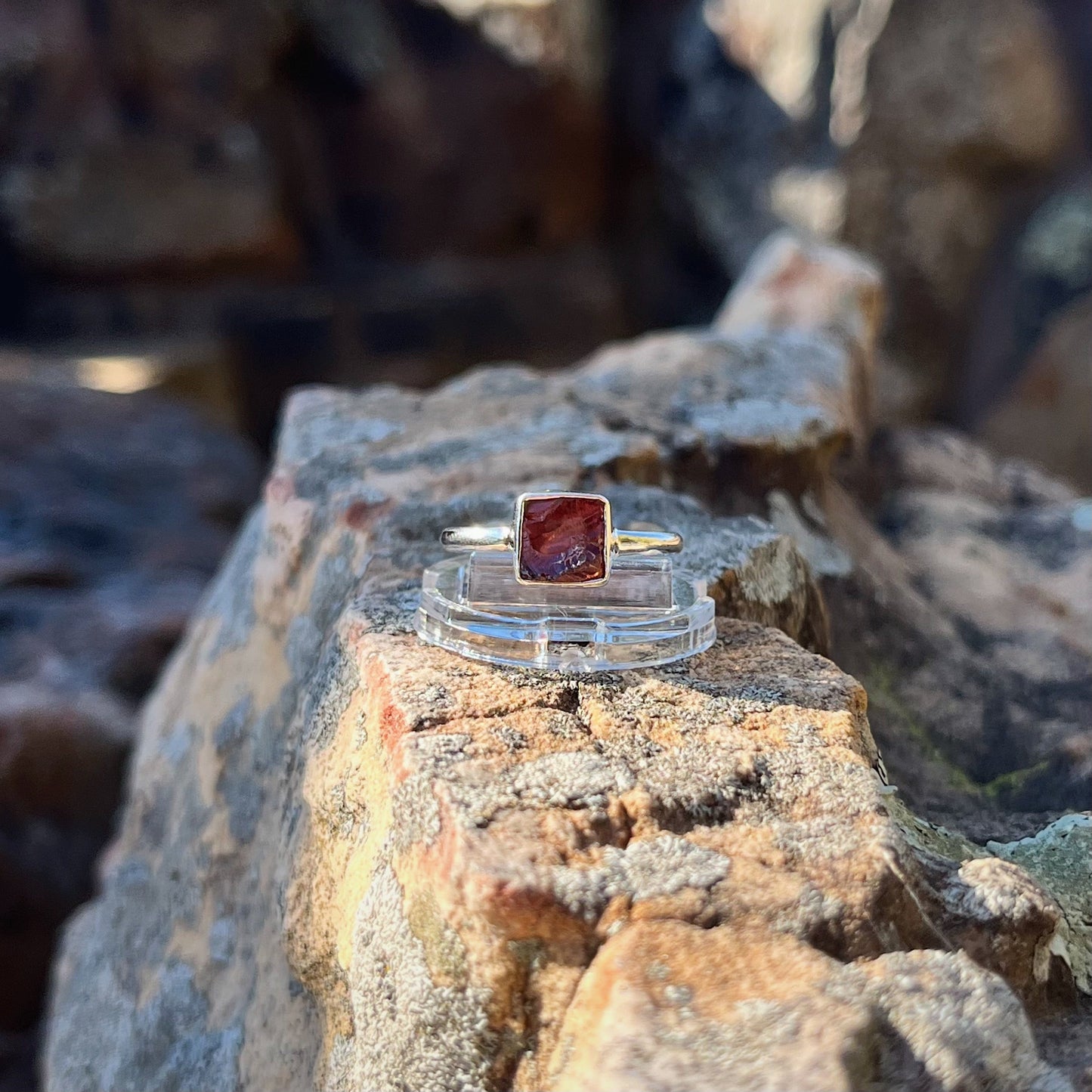 Raw Garnet Ring (Size 7)