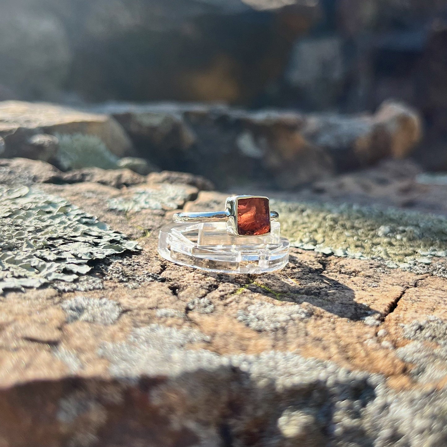 Raw Garnet Ring (Size 7)