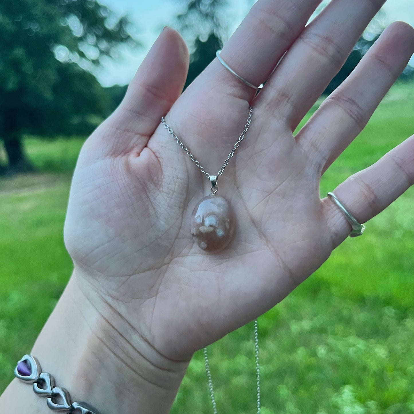 Flower Agate Necklace