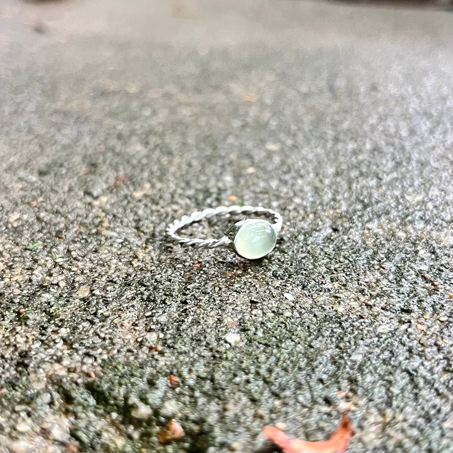 Prehnite Braided Ring