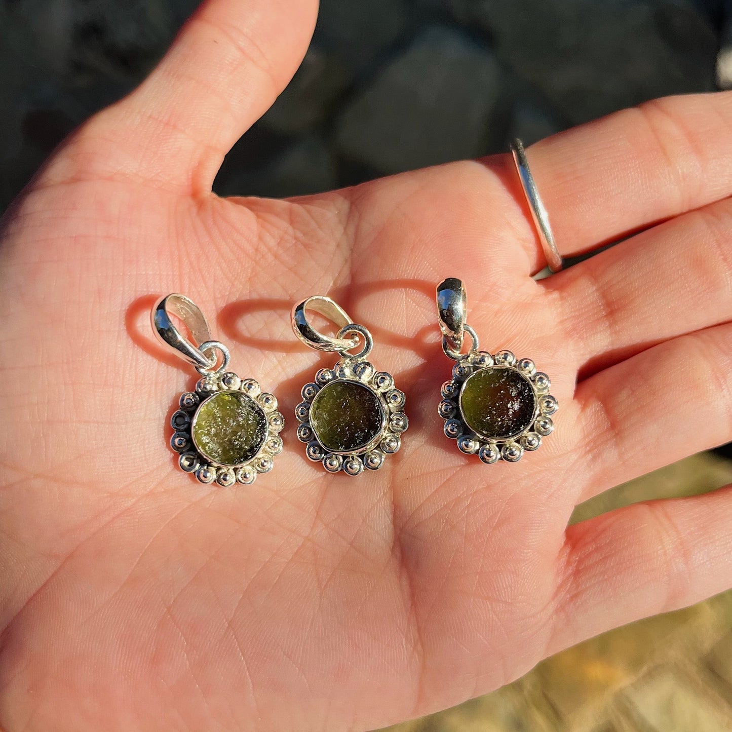 Moldavite Flower Necklace