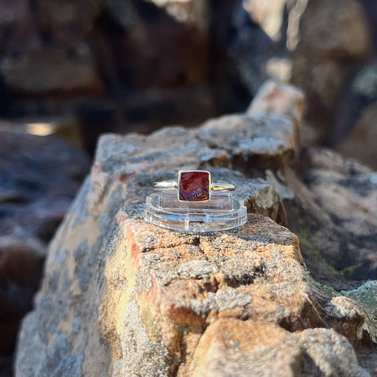Raw Garnet Ring (Size 7)