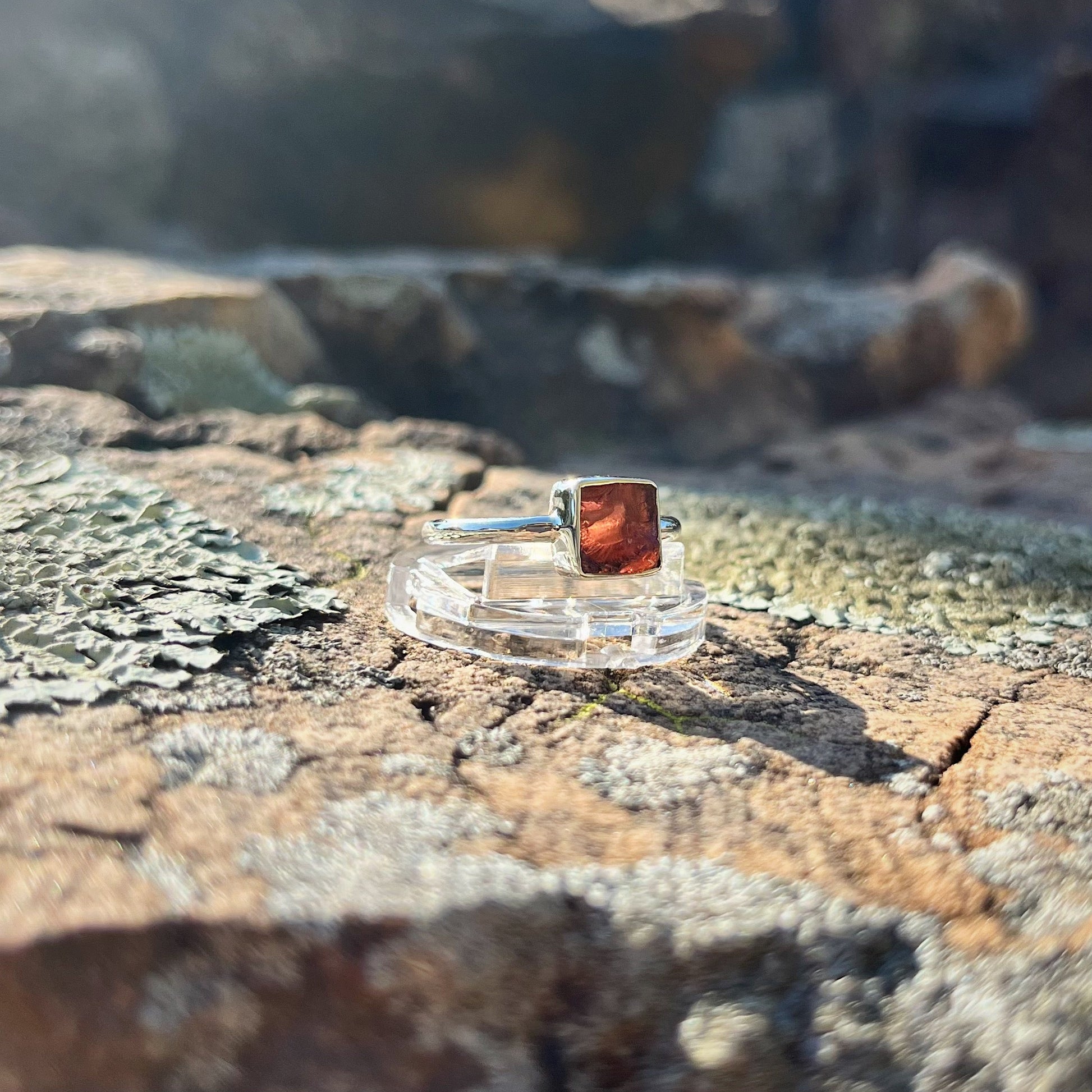 Raw Garnet Ring (Size 7)