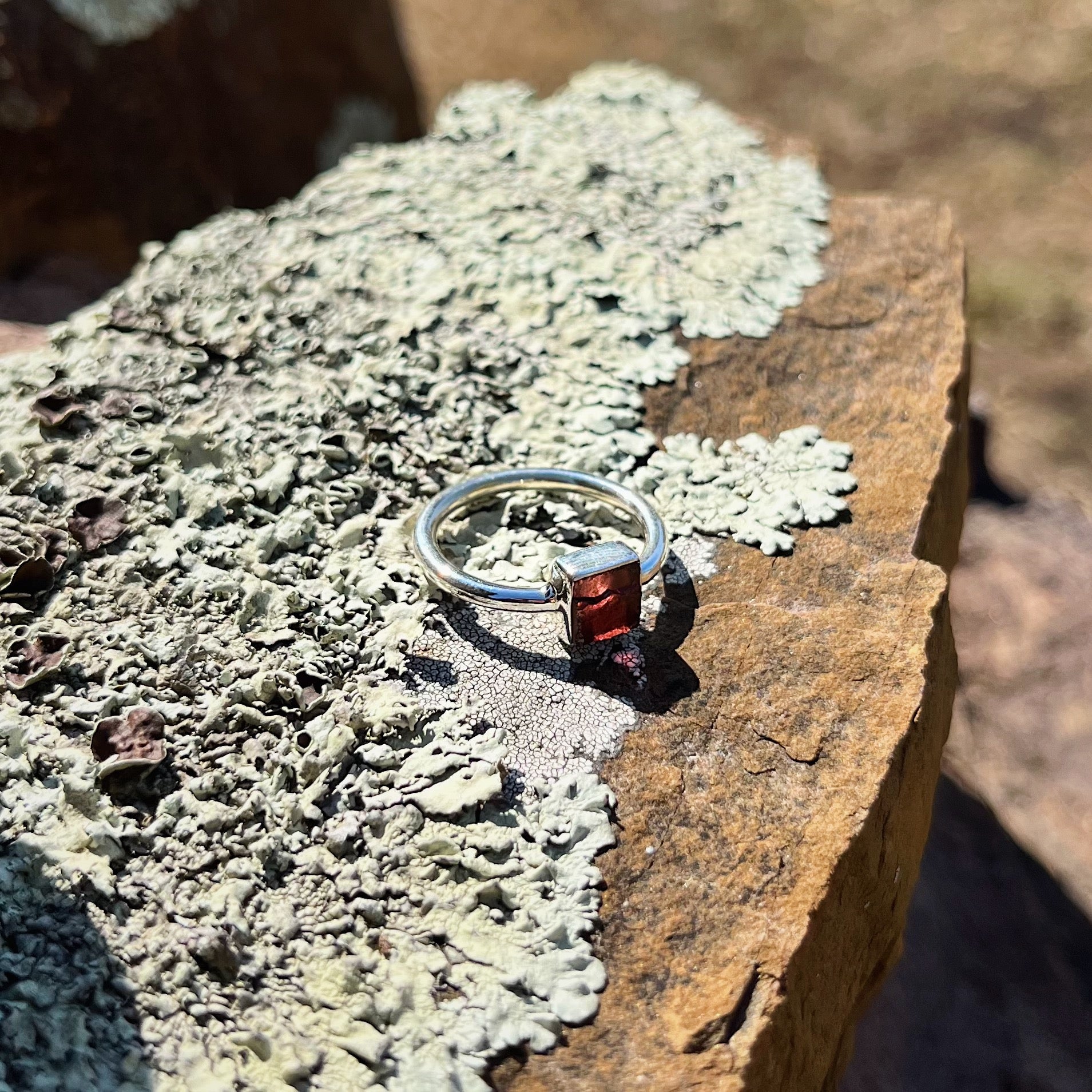 Raw Garnet Ring (Size 8)