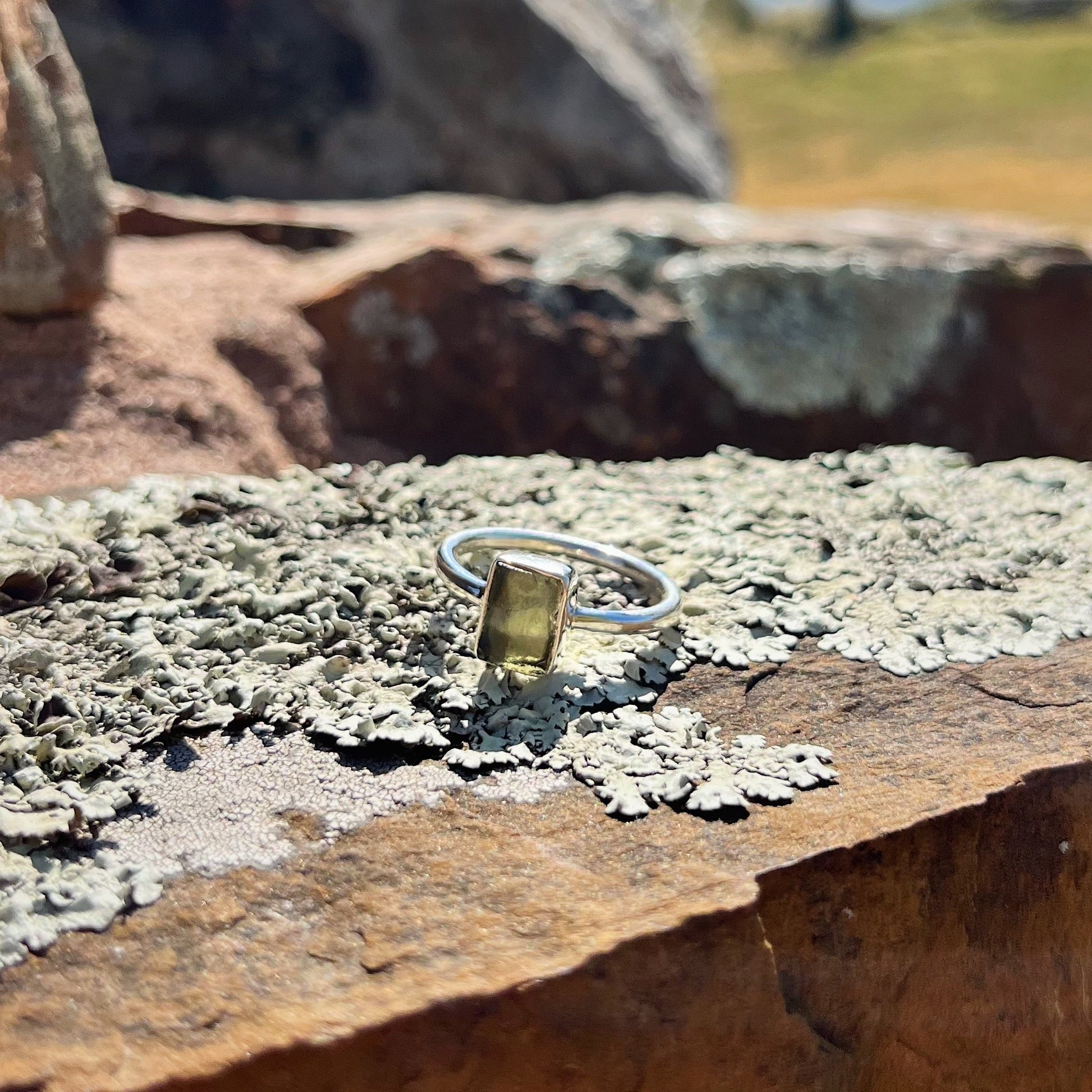 Raw Moldavite Ring (Size 9)